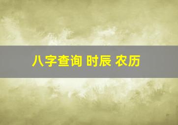 八字查询 时辰 农历